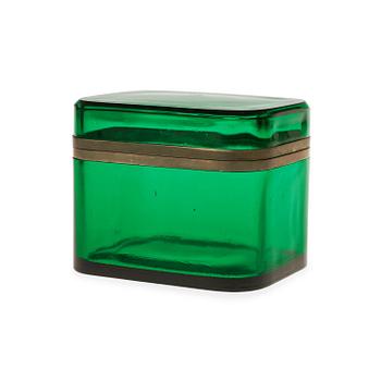 363. A Josef Frank green glass and pewter box by Svenskt Tenn.