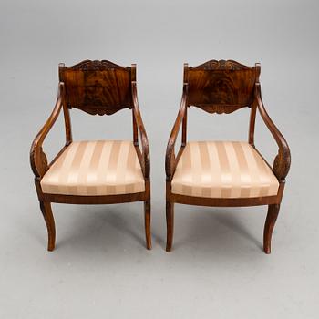 A PAIR OF RUSSIAN ARMCHAIRS, Nikolai I, first half of the 19th century.