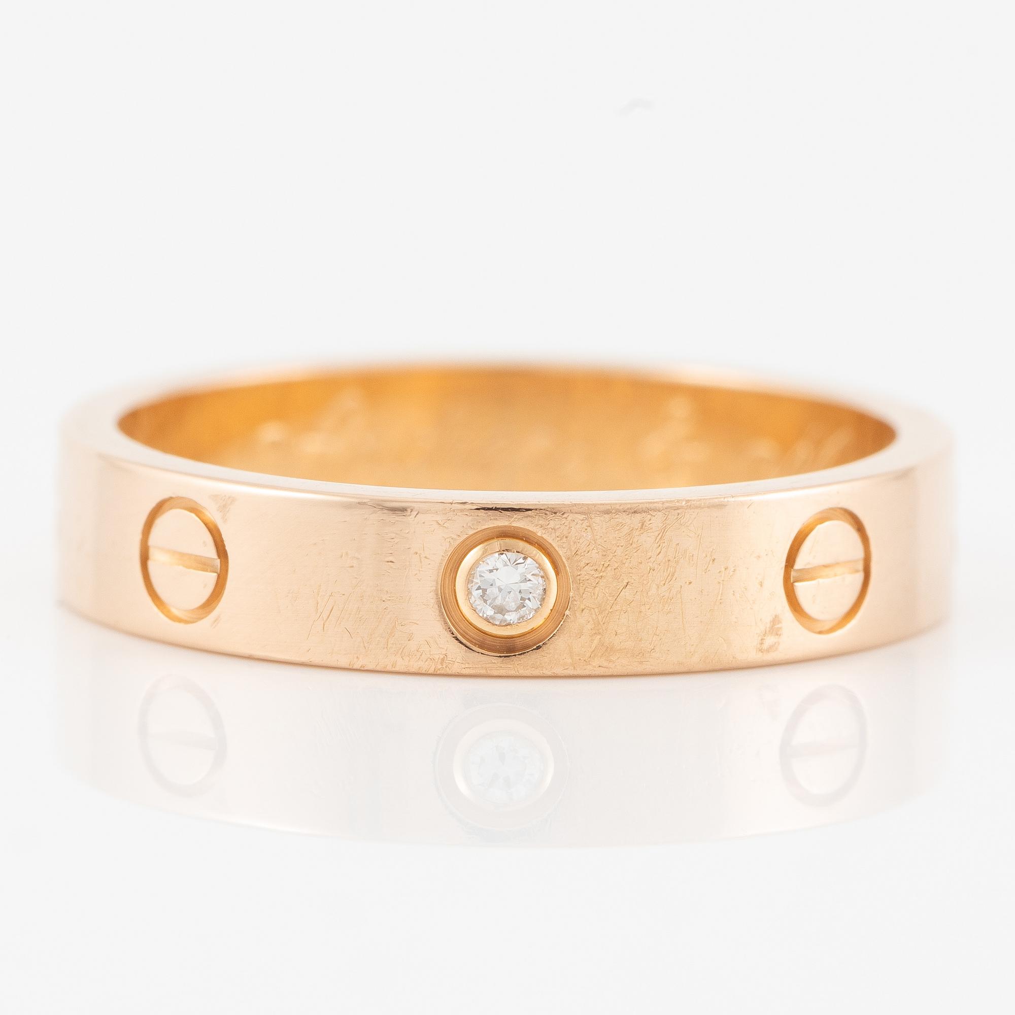 Ring, Cartier, 18K guld med briljantslipad diamant.