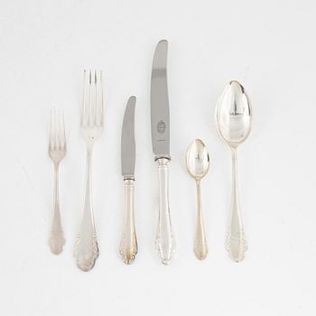 A Swedish Silver Cutlery, model 'Haga', among others mark of Hultman, Stockholm 1951 (75 pieces).