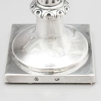 Johann Philipp Heckenauer, ljusstakar, ett par, silver, Augsburg 1787-1789.
