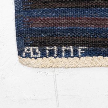 Barbro Nilsson a carpet, 'Blåbär mörk', tapestry weave, ca 535 x 120 cm, signerad AB MMF BN.