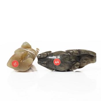 Figuriner, fem stycken, sten. Kina, 1900-tal.