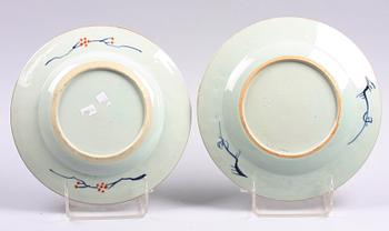 TALLRIKAR, 2 st, porslin, Kangxi, Kina 1600/1700-tal.