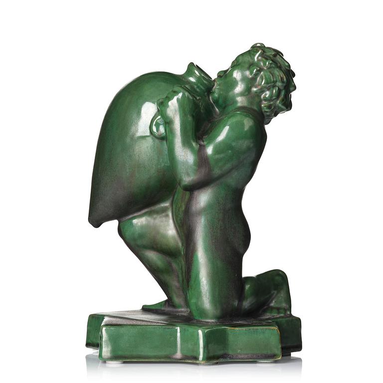 Ivar Johnsson, "Caliban", a glazed ceramic sculpture, Gefle porcelain factory, 1930s.