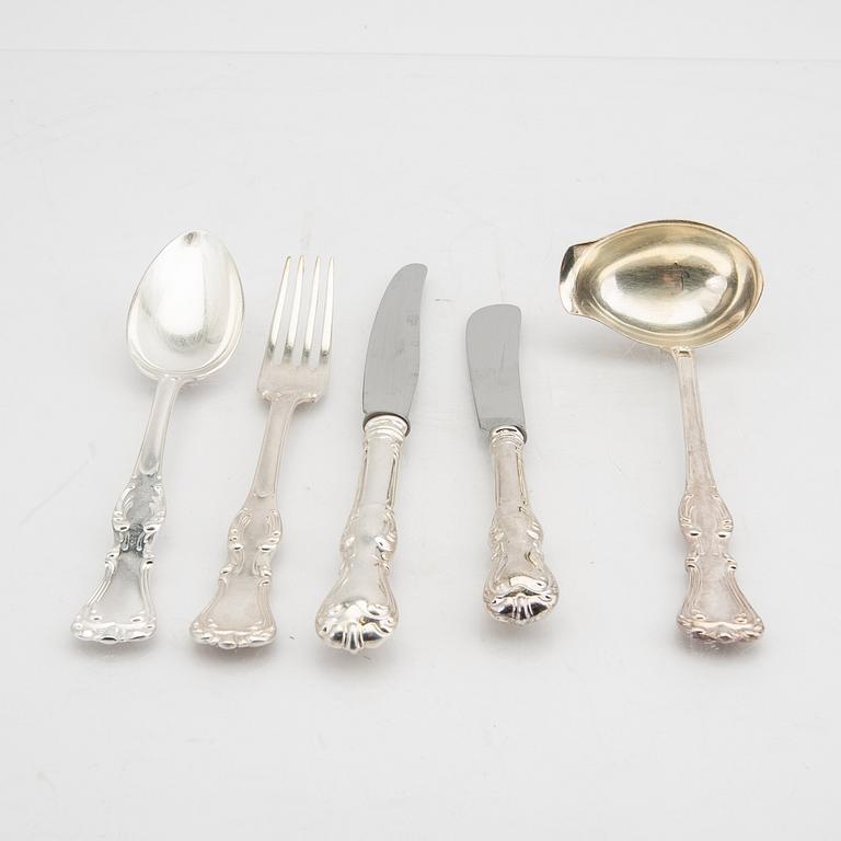 A Swedish 20th century set of 39 pcs of sivler cutlery mark of GAB Eskilstuna 1973 total weight 2238 grams.