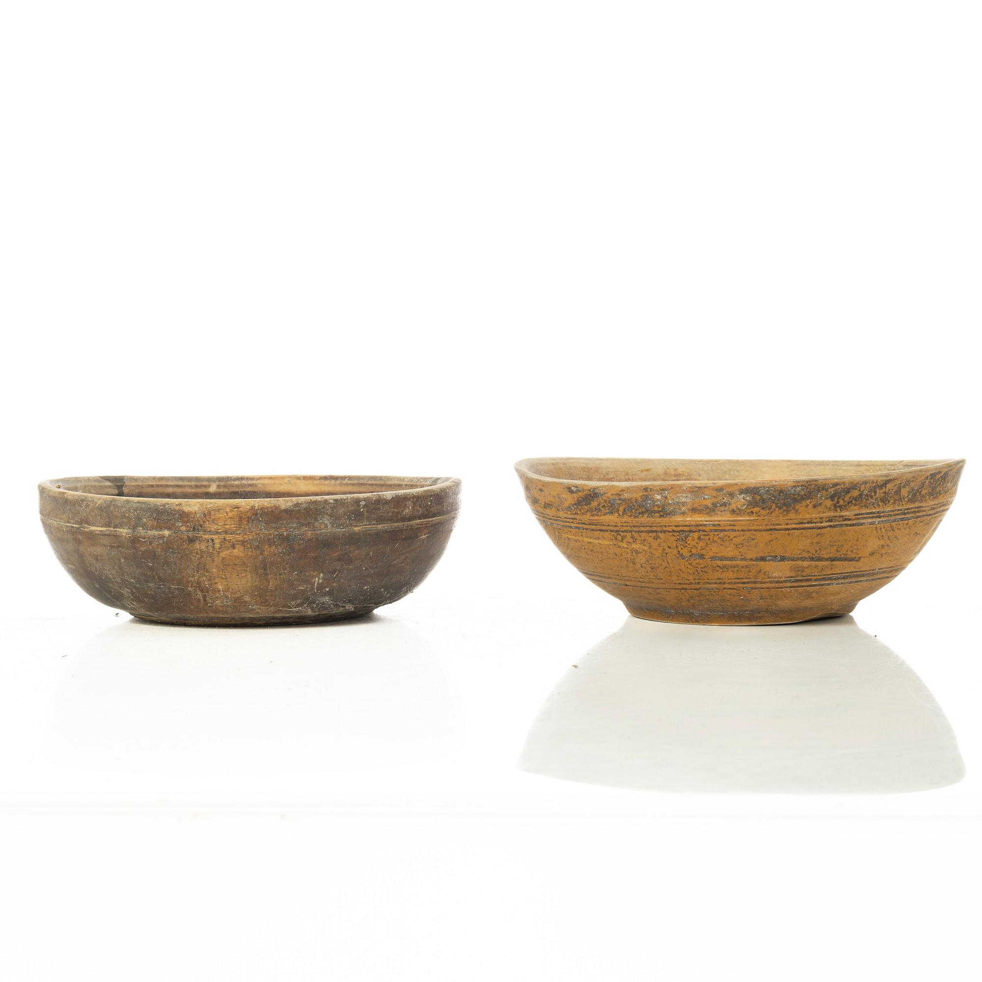 Bowls, 5 pcs, folk art, 19th century.