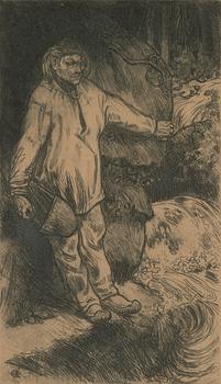 Akseli Gallen-Kallela, "Koskenkuulija".