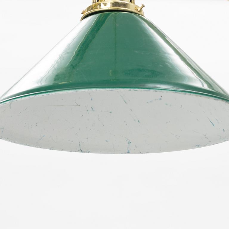 A set of lamps for a pooltable, 20th Century.
