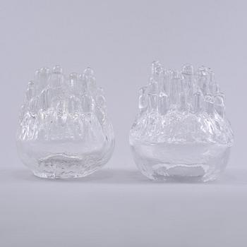 LJUSLYKTOR, ett par, glas, Göran Wärff, Kosta, signerade, 1900-talets andra hälft.