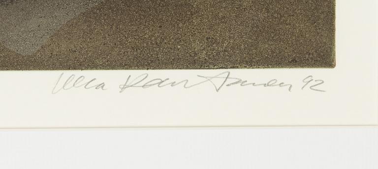 Ulla Rantanen, etching, signed and dated 92. Numbered 16/100.