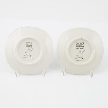 14 porcelain collector's plates, Moomin Characters/Bulls, Arabia, Finland.