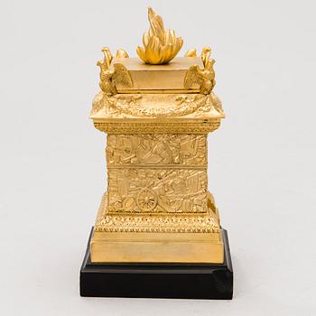CANDLESTICK/CASSOLETTE, ormolu, France early 19th century.