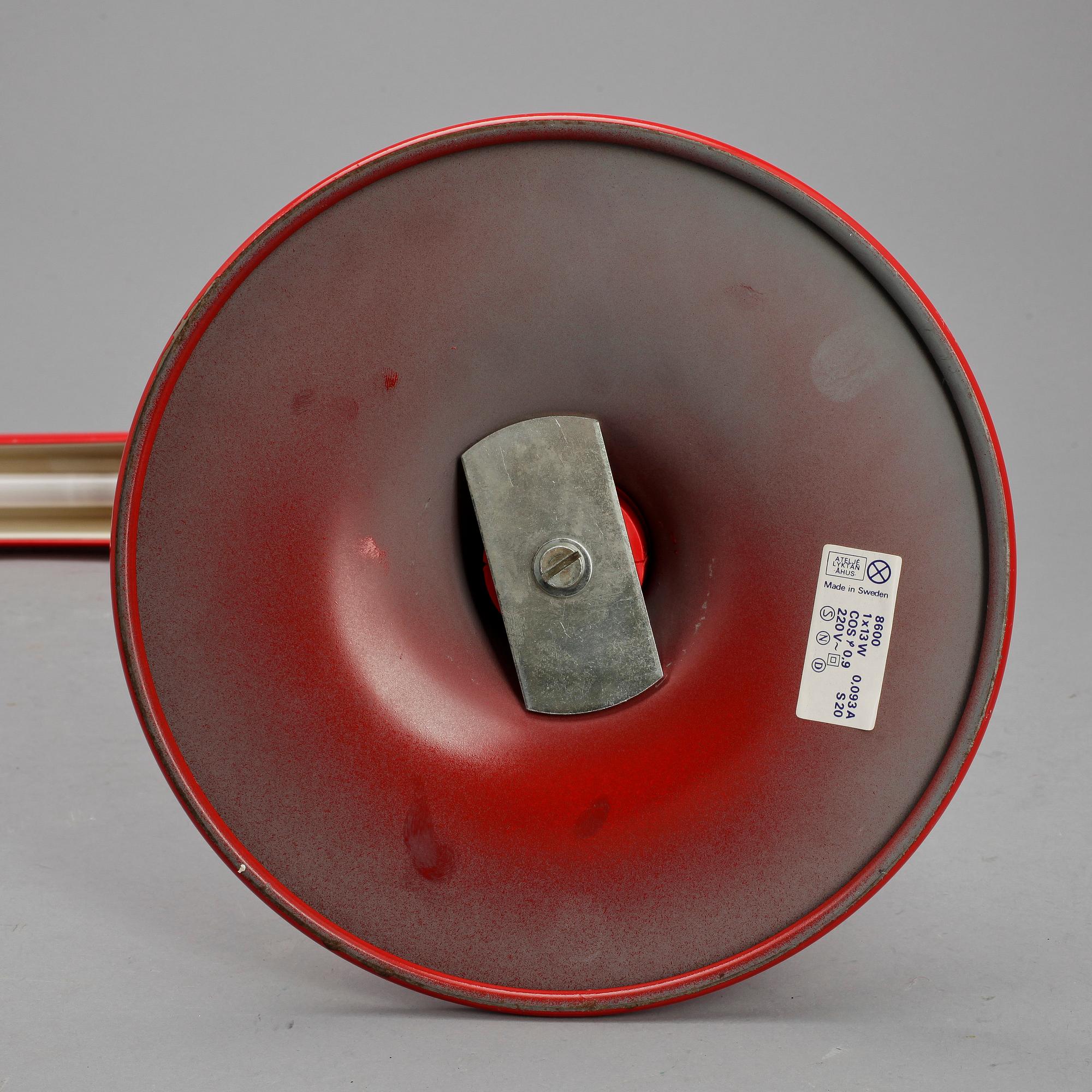 BORDSLAMPA, "Tuben", Anders Pehrson, Ateljé Lyktan, Åhus, 1900-talets andra hälft.