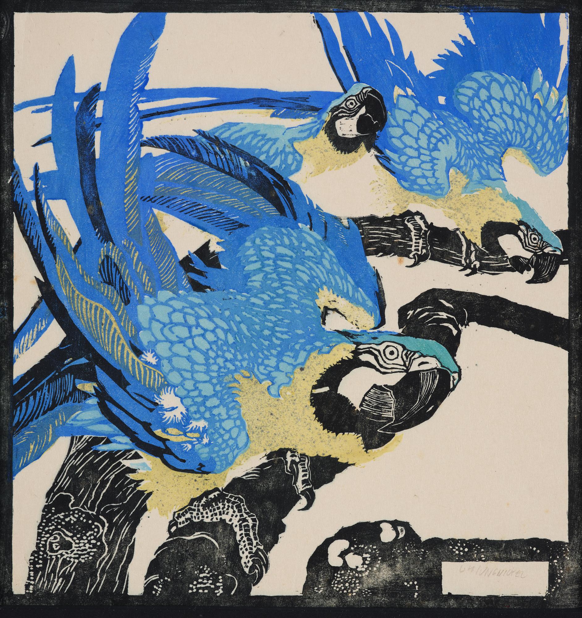 Ludwig Heinrich Jungnickel, "Three Blue Aras".