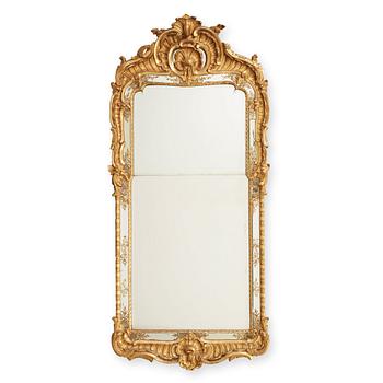 A Swedish Rococo mid 18th century mirror.