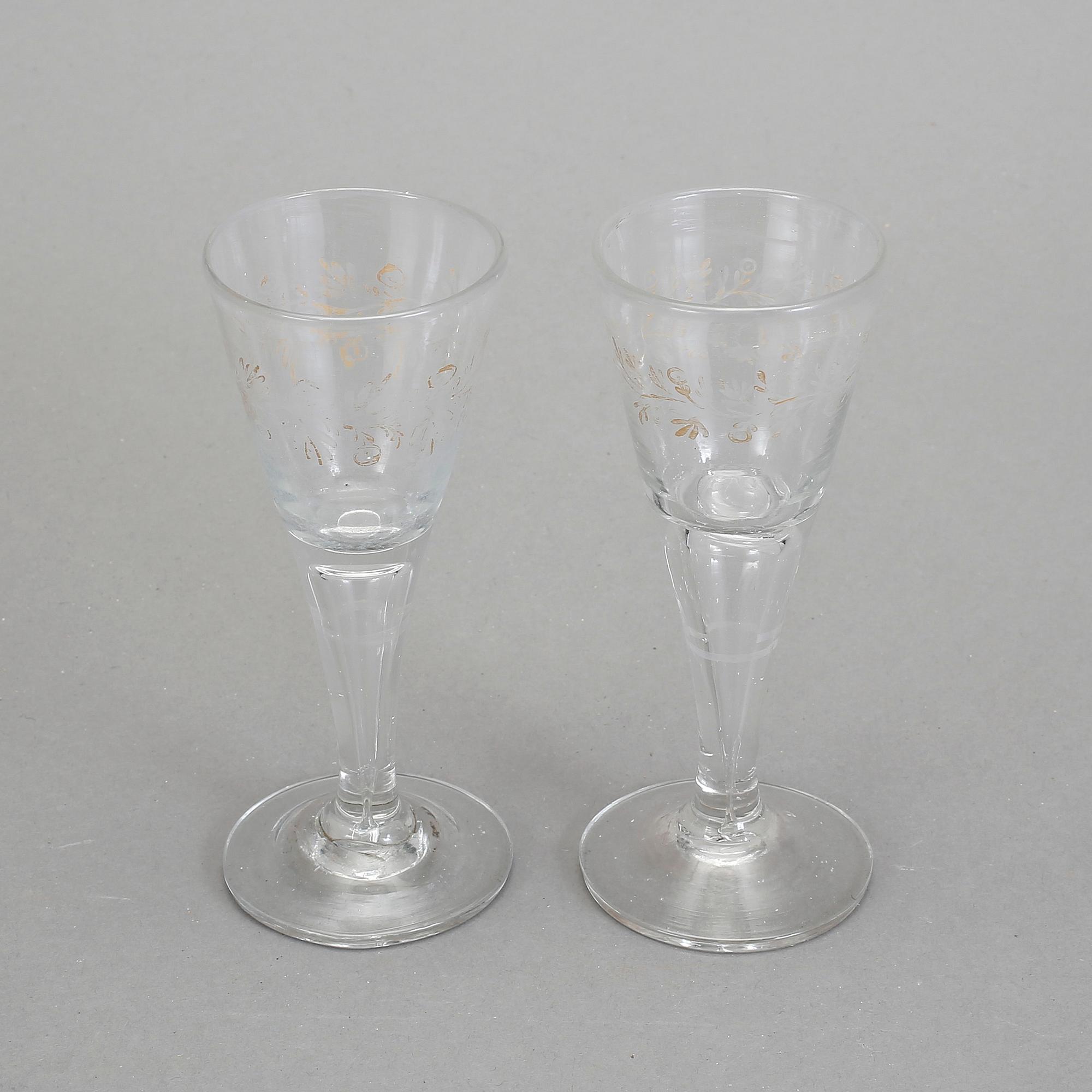 SPETSGLAS, ett par, tidigt 1800-tal.