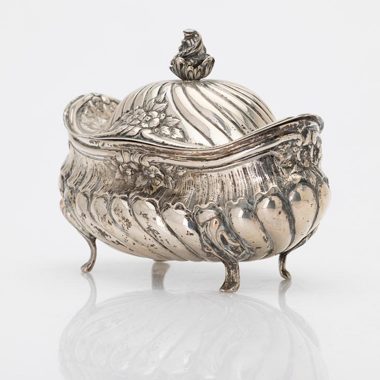 Silver sugar bowl, Historicism, Germany, early 20th century.