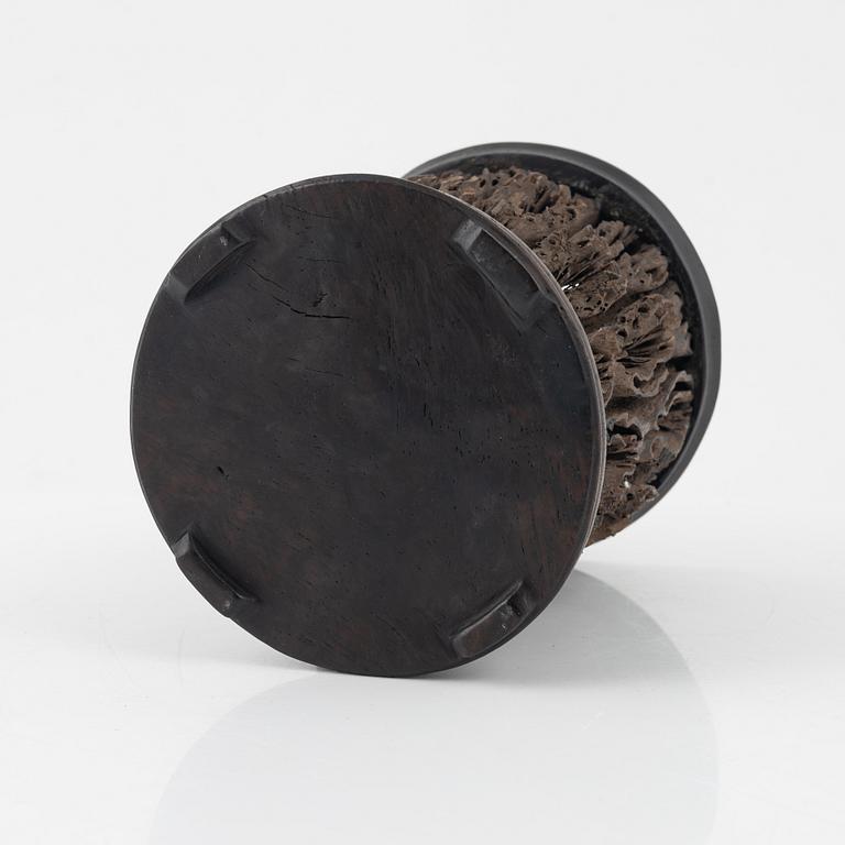 A Chinese naturalistic brush pot, probably early 20th Century.
