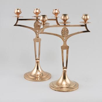 KANDELABRAR, ett par, jugendstil, modern tillverkning.