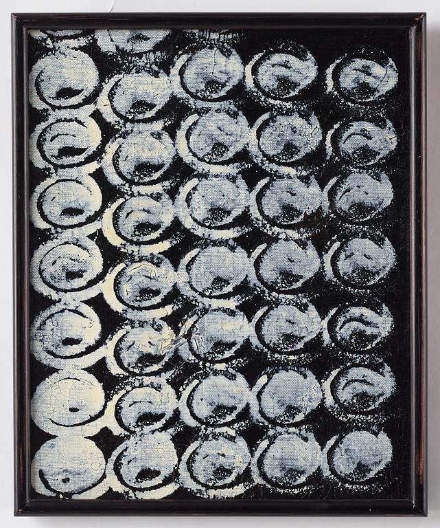 Carl Fredrik Reuterswärd, mixed media on canvas, signed and dated 1963 verso.