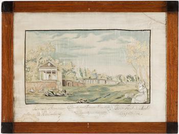 SIDENBRODERI, signerad Jeanette Lagerholm, daterad 1819.