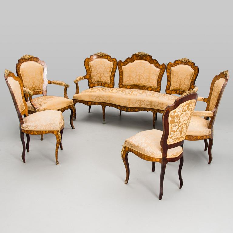 A 5-piece sofa suite from the latter half of the 19th Century.