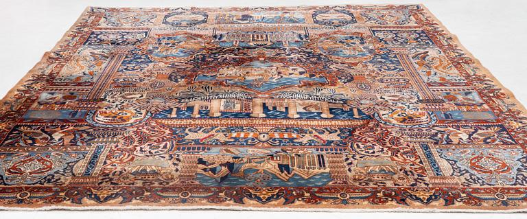 Rug, figural, Kashmar, approx. 385 x 298 cm.