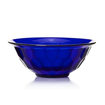 A blue peking glass bowl, Qing dynasty (1644-1912).