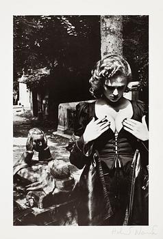 Helmut Newton · HELMUT NEWTON, "Pere-Lachaise, Tomb of Talma", Paris, 1977, offsetlitografi, sign.