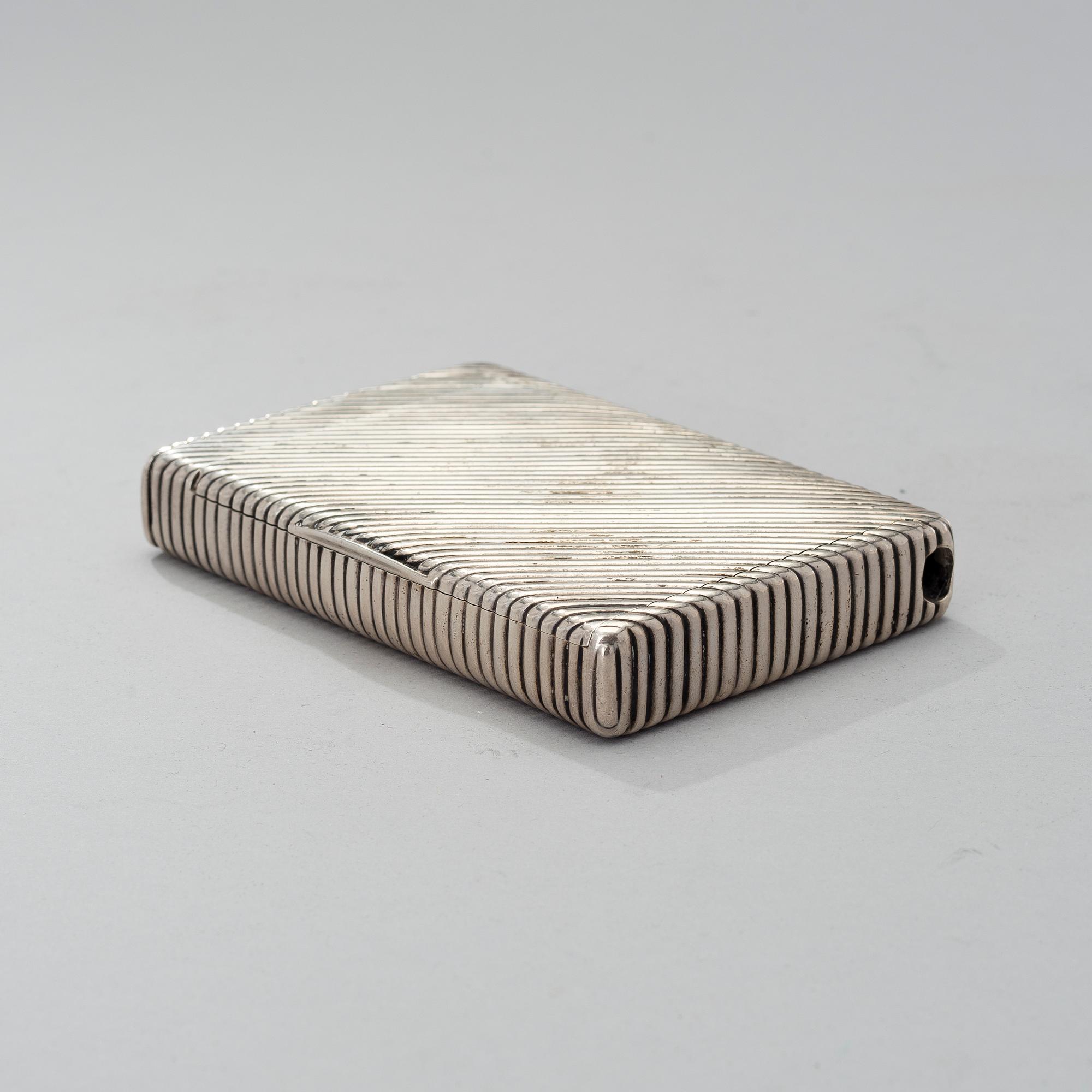A CIGARETTE CASE, silver, Johan Allenius St Petersburg 1896-1903, weight 192 g.