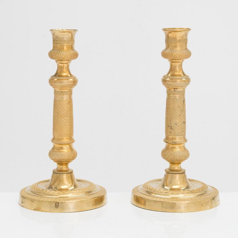 Ljusstakar, ett par, empirstil, 1800-talets andra hälft.