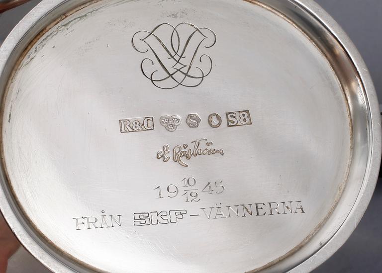 KAFFESERVIS, 4 delar, silver, Eric Råström, Stockholm 1944. 1715 gram.