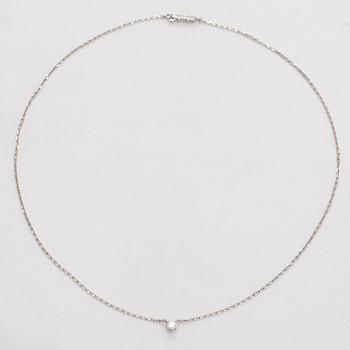 Cartier, an 18K white gold '1895' necklace with a brilliant-cut diamond.