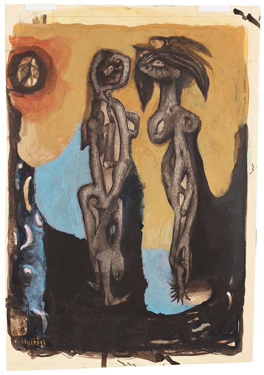 CO Hultén, gouache on paper, signed and executed in the 1930s.