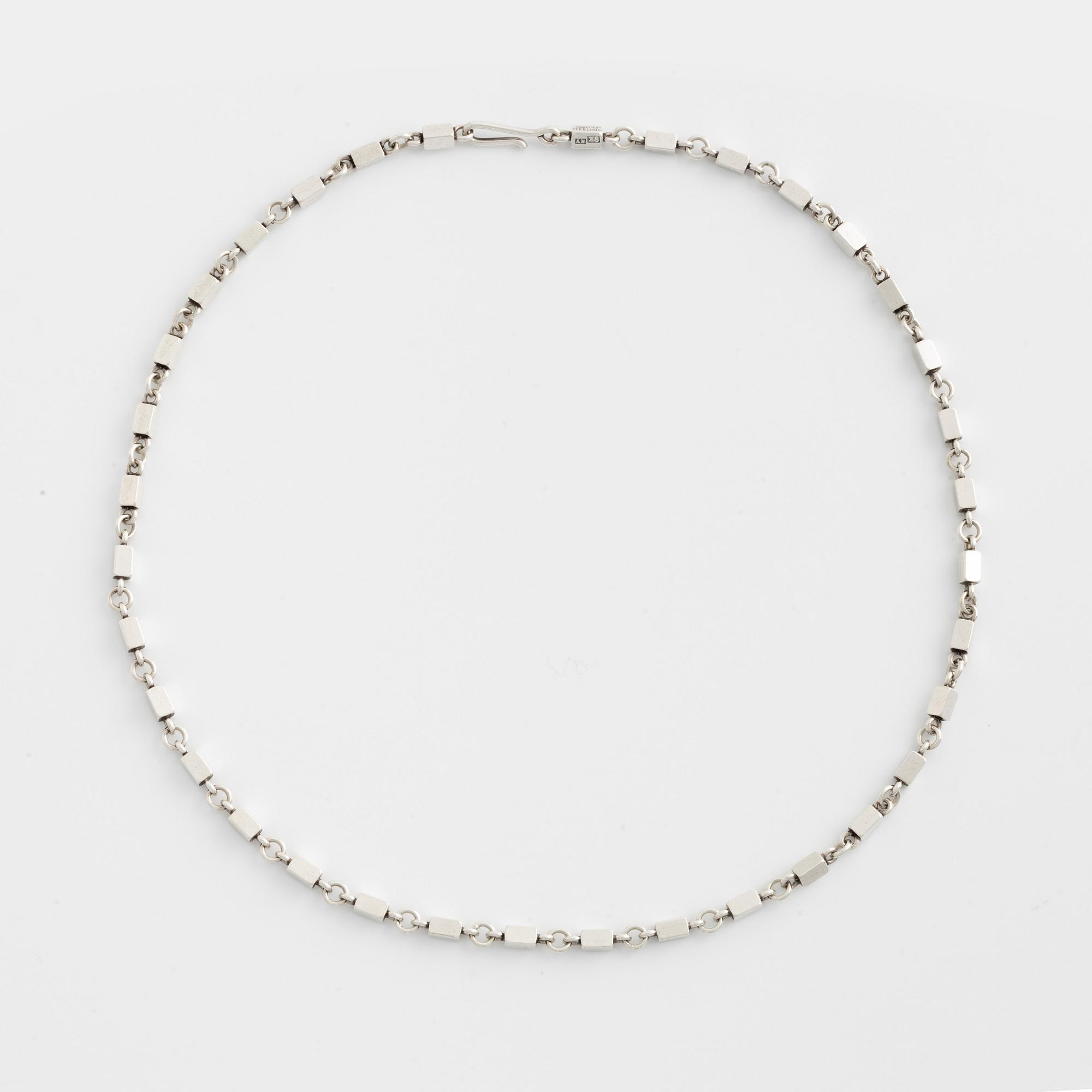 Wiwen Nilsson, collier, ring och stavkedja, sterlingsilver.