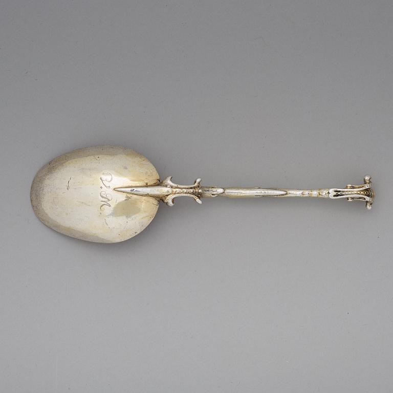 A 17th century silver-gilt spoon, unmarked, Northern Europe.