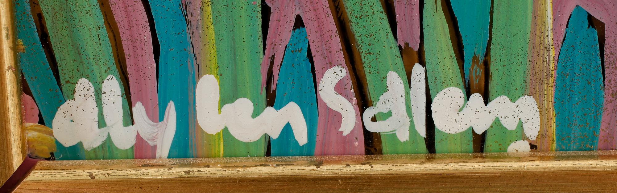 ALY BEN SALEM, gouache på glas, signerad.