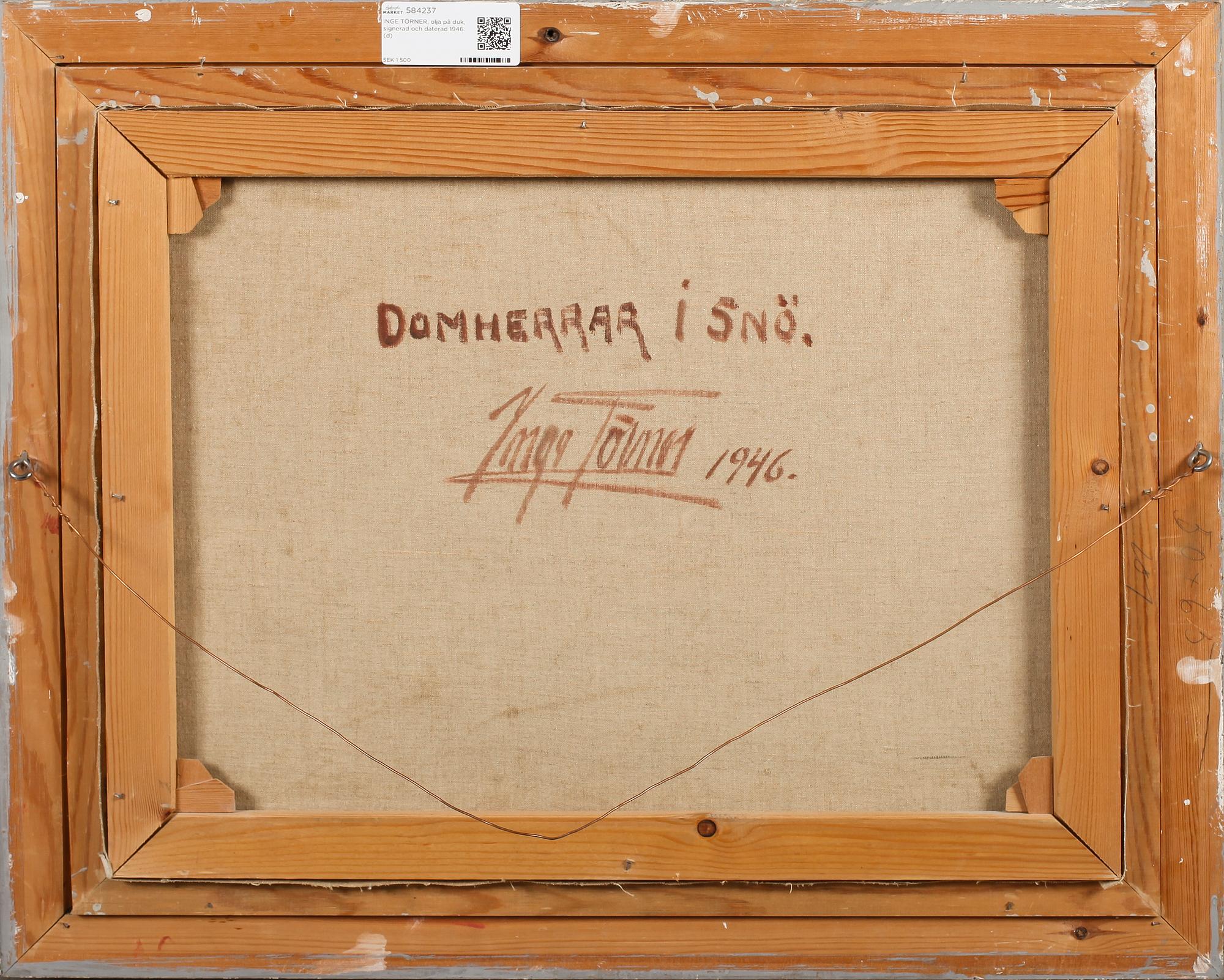 INGE TÖRNER, olja på duk, signerad och daterad 1946.