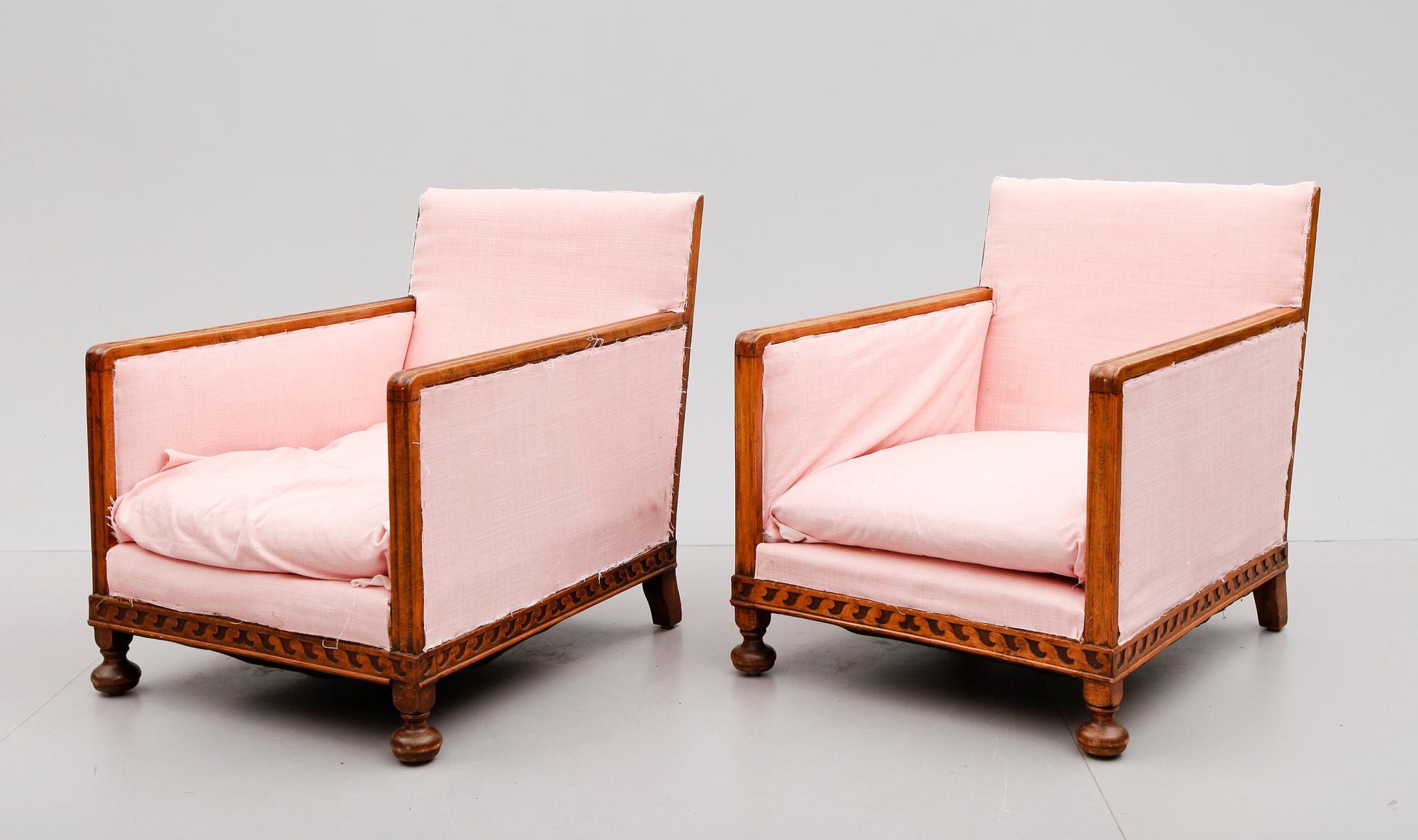 FÅTÖLJER, 1 par, art déco, 1920-/1930-tal.