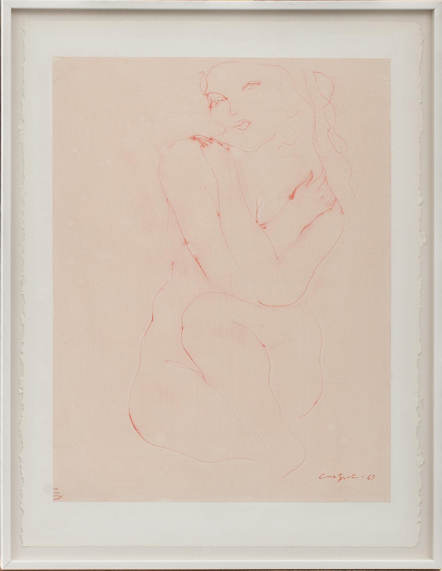 ANNE GRETE ANSHELM, teckning signerad och daterad -69.