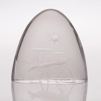 TAPIO WIRKKALA, glasskulptur, "Tunturi" (Fjäll), signerad Tapio Wirkkala 3805.