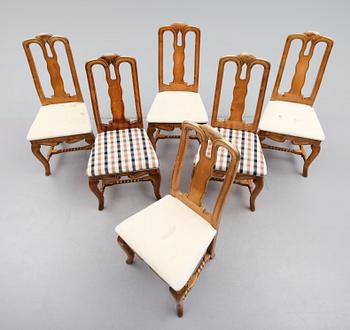 STOLAR, 6 st, barockstil, omkring år 1900.