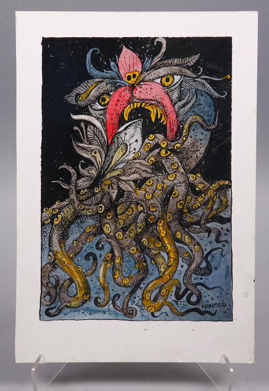 HANS ARNOLD, blandteknik på kartong, sign.