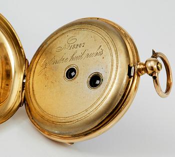 FICKUR, 18K guld, omkring år 1900.