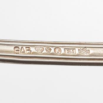 Bestickservis, 24 delar, silver, modell Olga, bland annat GAB, Stockholm, 1955-93.