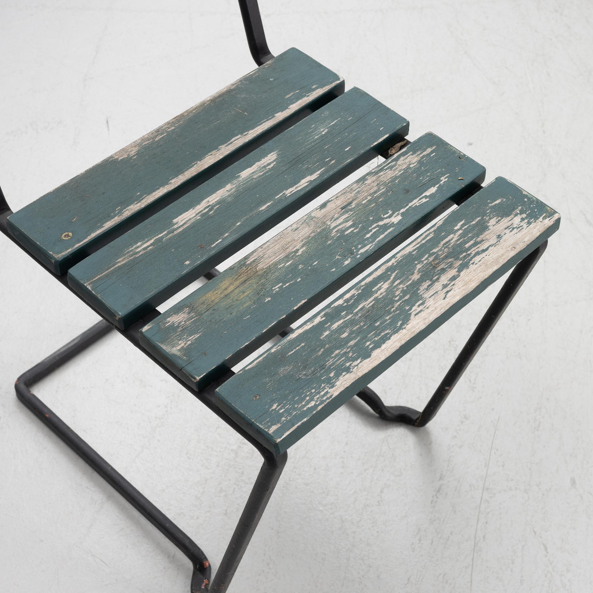 A garden table with five chairs, Grythyttan, Sweden, second half of the 20th century.