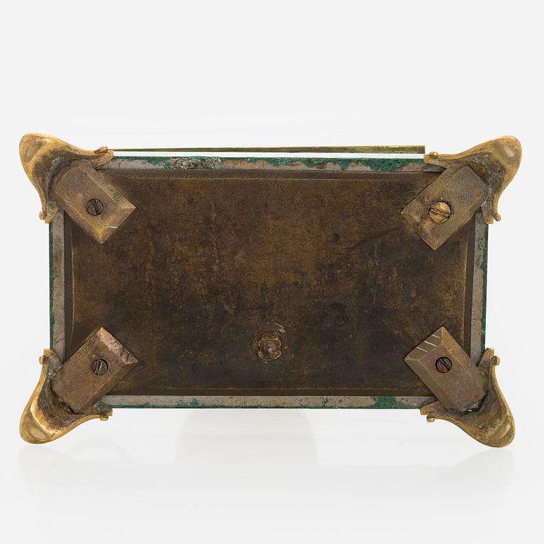 Skrivställ, förgylld metall, malakit, kristall, Ryssland ca 1830-tal.