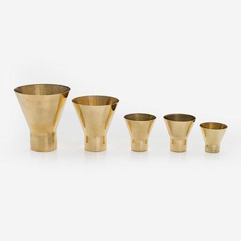 Paavo Tynell, a set of five 1930/1940s beakers made by Taito.