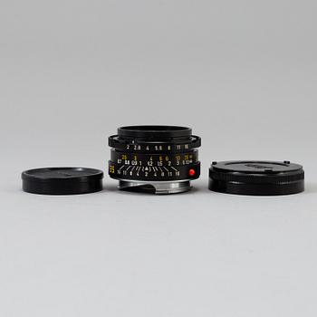 A black Leica Summicron-M 1:2/35 Lens, Leitz Canada. 1979-1996.